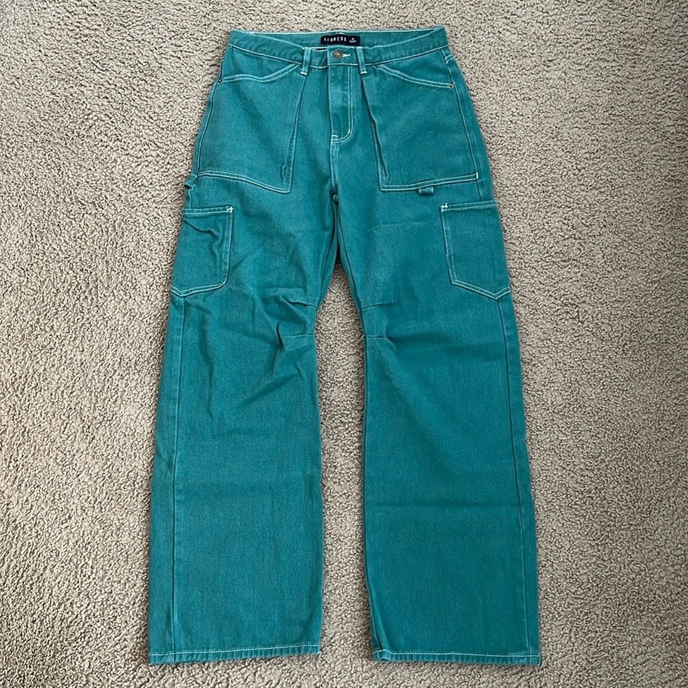 Princess Polly Miami Vice Green Cargo Pants Size Medium
